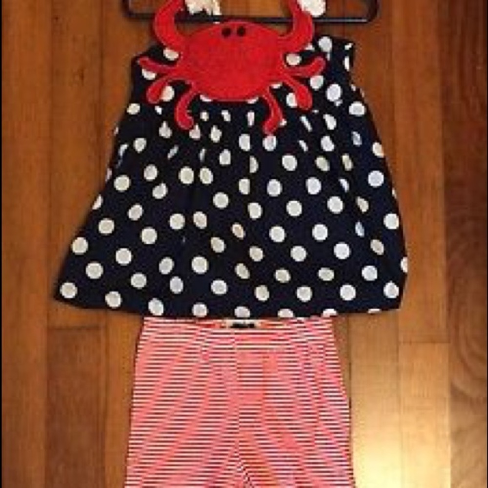 Mud Pie size 4T crab outfit.